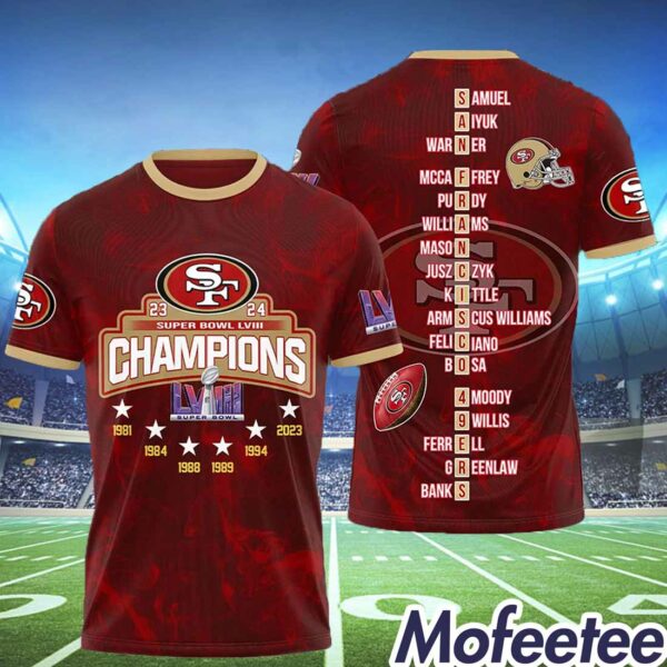 49ers 2023-2024 Super Bowl LVIII Champions Shirt