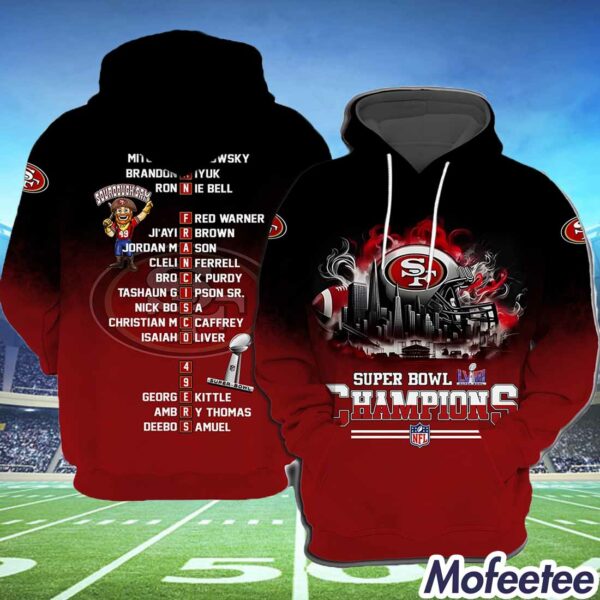 49ers Super Bowl LVIII 2024 Champions Hoodie