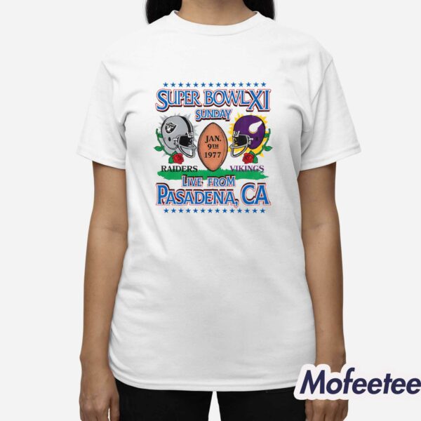 Dueling Super Bowl XI Las Vegas Raiders Vs Minnesota Vikings 1977 Shirt