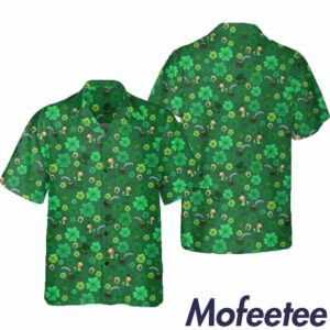 Funny Irish Drinking Green Clover Saint Pattys Day Hawaiian Shirt