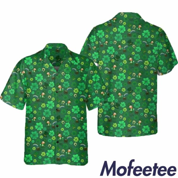 Funny Irish Drinking Green Clover Saint Patty Day Hawaiian Shirt