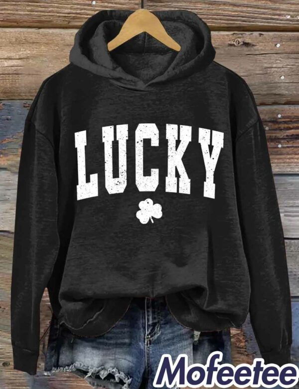 St Patrick’s Day Lucky Print Casual Hoodie