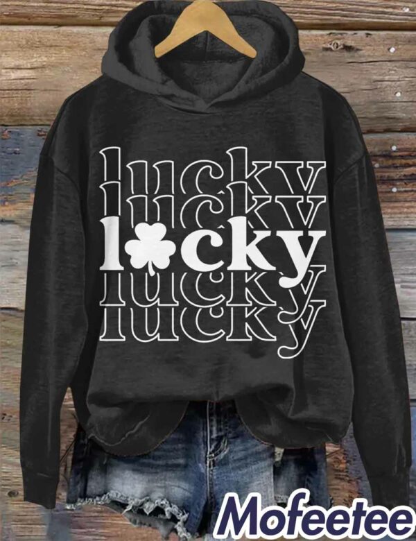 St Patrick’s Day Lucky Print Casual Sweatshirt