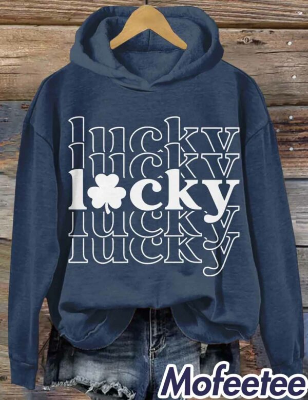 St Patrick’s Day Lucky Print Casual Sweatshirt