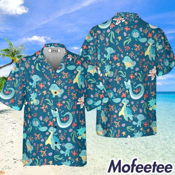 Water Pokemon Pattern Hawaiian Shirt