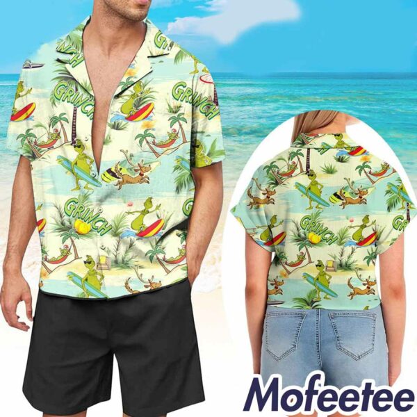 Grnch Button Up Hawaiian Shirt