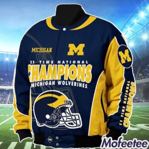 Michigan 11 Time National Champions Twill Full Snap Jacket 1 1