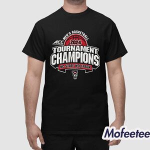NC State Wolfpack Retro Brand Red 2024 ACC Men's Basketball Tournament Champions Shirt 1