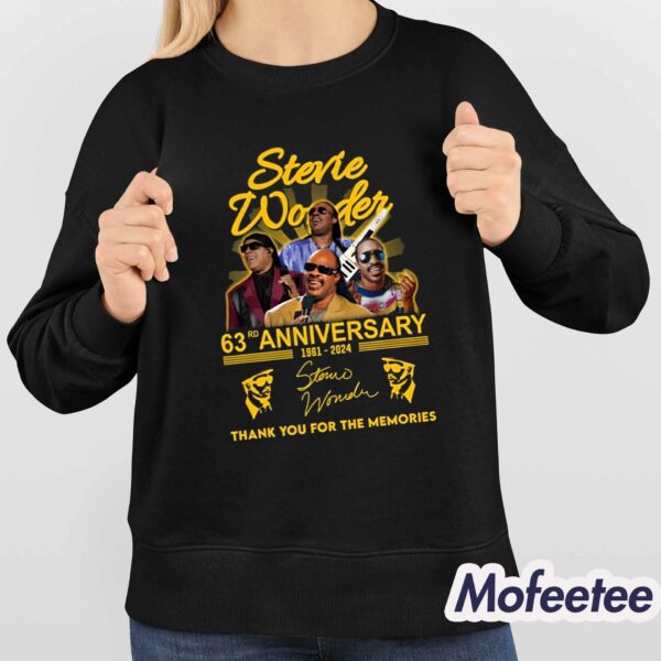 Stevie Wonder 63rd Anniversary 1961-2024 Thank You For The Memories Shirt