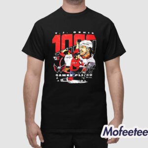 Tj Oshie 1000 Game Players Shirt 1