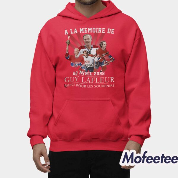 A La Memoire De 22 Avril 2022 Guy Lafleur Merci Pour Les Souvenirs Shirt