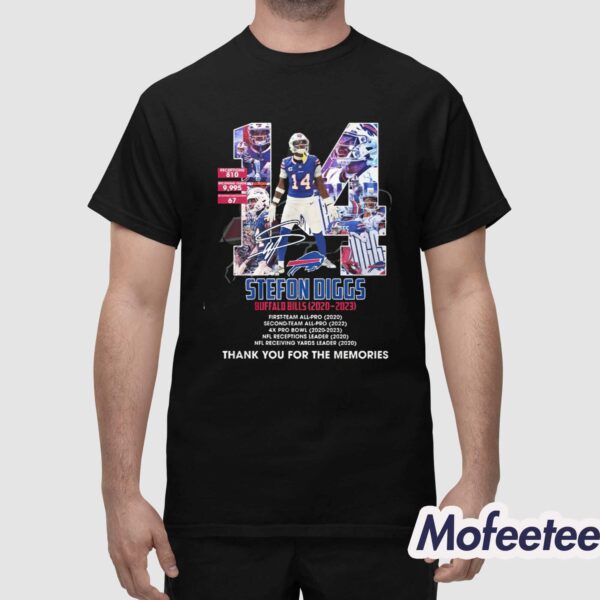 Bills Stefon Diggs 2020-2023 Thank You For The Memories Shirt