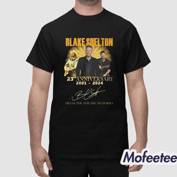 Blake Shelton 23rd Anniversary 2001-2024 Thank You For The Memories Shirt