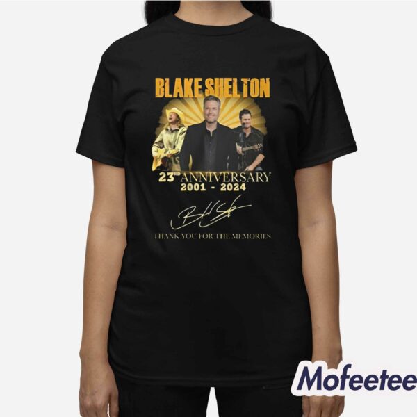 Blake Shelton 23rd Anniversary 2001-2024 Thank You For The Memories Shirt