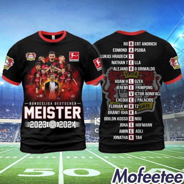 Bundesliga Deutscher Meister Leverkusen 2023-2024 Shirt