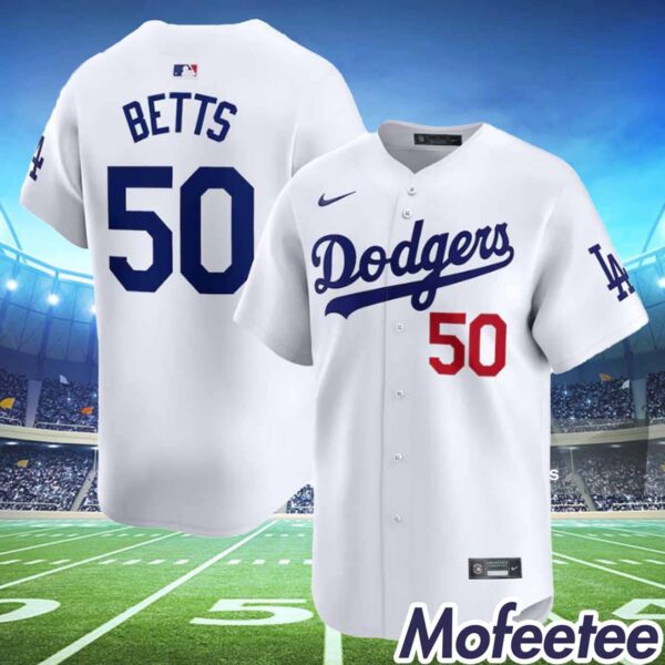 Custom Mookie Betts Dodgers Youth Home Jersey