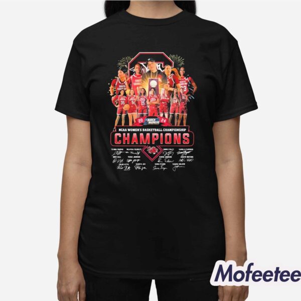 Gamecocks Team 2024 Women’s Champions Signatures Shirt