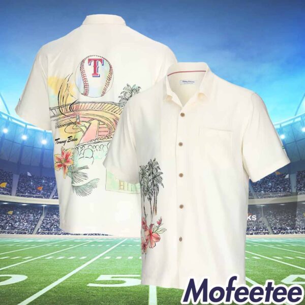Rangers Tommy Bahama Cream Paradise Hawaiian Shirt 2024 Giveaway