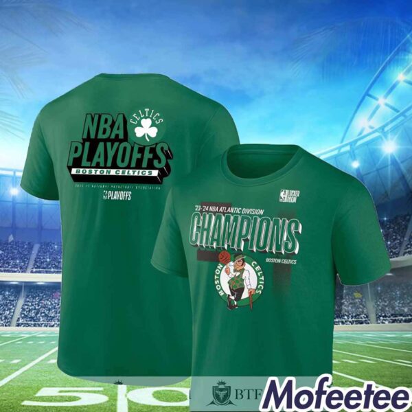 Celtics 2024 Atlantic Division Champions Kelly Green Shirt