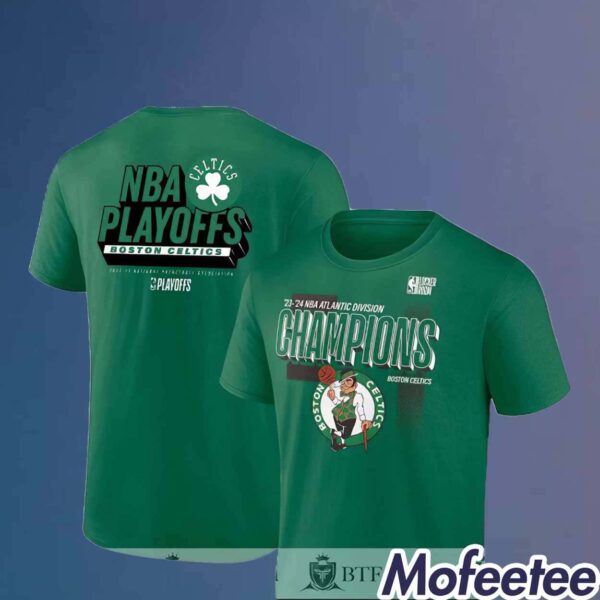 Celtics 2024 Atlantic Division Champions Kelly Green Shirt