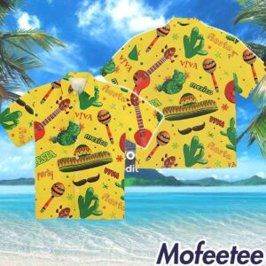 Cinco De Mayo Mexico Cactus Beach Yellow Hawaiian Shirt 1