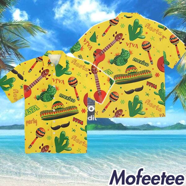 Cinco De Mayo Mexico Cactus Beach Yellow Hawaiian Shirt