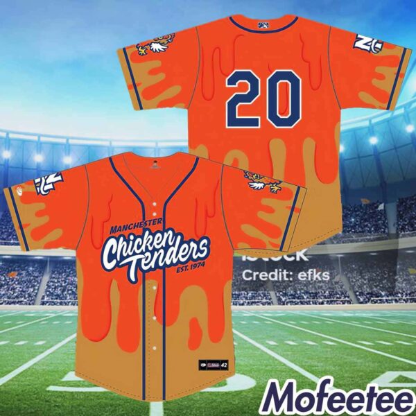 Fisher Cats Chicken Tenders Orange Baseball Jersey 2024 Giveaway