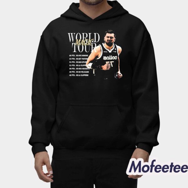 Mavericks Luka Doncic 77 Magic World Tour Shirt