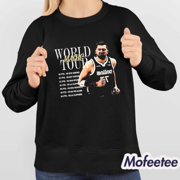 Mavericks Luka Doncic 77 Magic World Tour Shirt