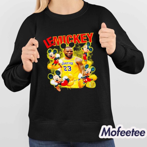 Mickey Lebron James Lakers Basketball Shirt