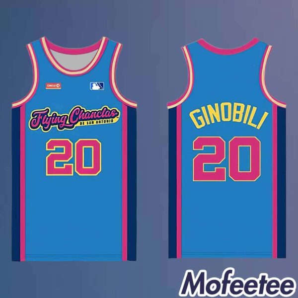 Missions Manu Ginobili Blue Flying Chanclas Basketball Jersey 2024 Giveaway