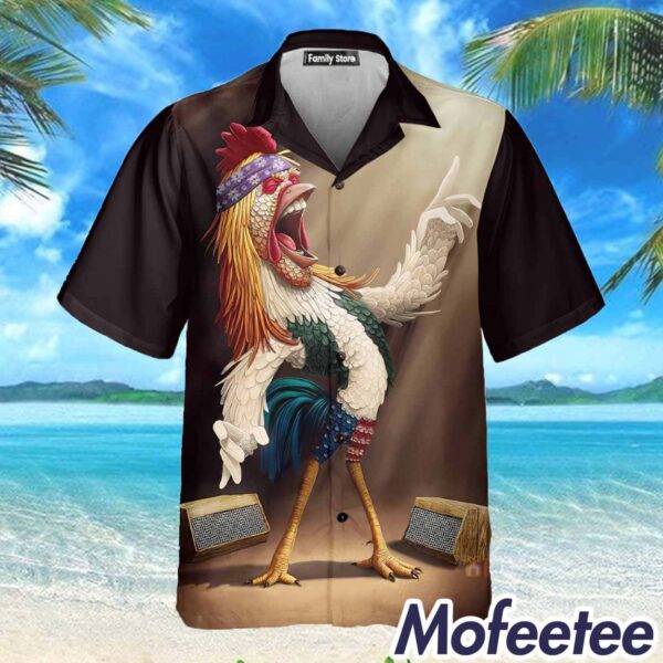 Rooster Chest Pocket Hawaiian Shirt