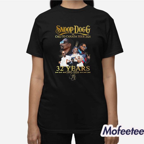 Snoop Dogg Cali To Canada Tour 2024 32 Years 1992-2024 Shirt