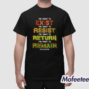 The Right To Exist Resist Return Remain Free Palestine Shirt 1