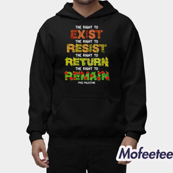 The Right To Exist Resist Return Remain Free Palestine Shirt