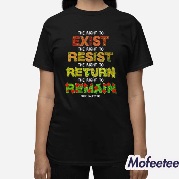 The Right To Exist Resist Return Remain Free Palestine Shirt