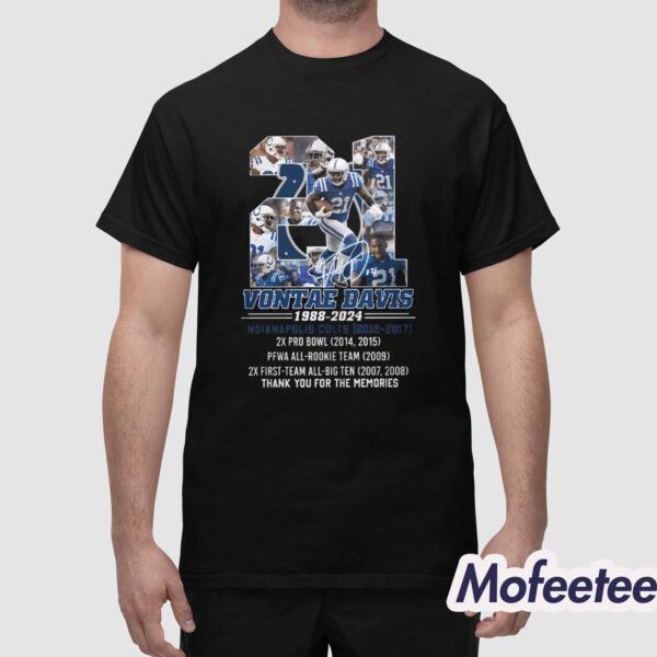 Vontae Davis 1988-2024 Colts Thank You For The Memories Shirt