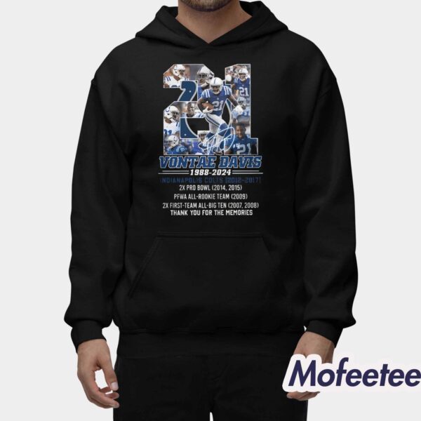 Vontae Davis 1988-2024 Colts Thank You For The Memories Shirt