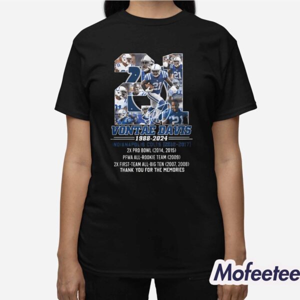 Vontae Davis 1988-2024 Colts Thank You For The Memories Shirt