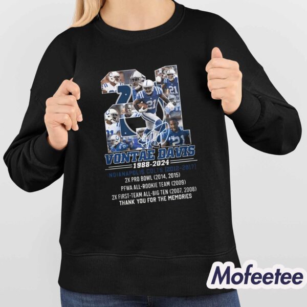 Vontae Davis 1988-2024 Colts Thank You For The Memories Shirt