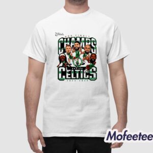 Celtics 2024 Finals Champions Pull Up Jumper Caricature Shirt 1
