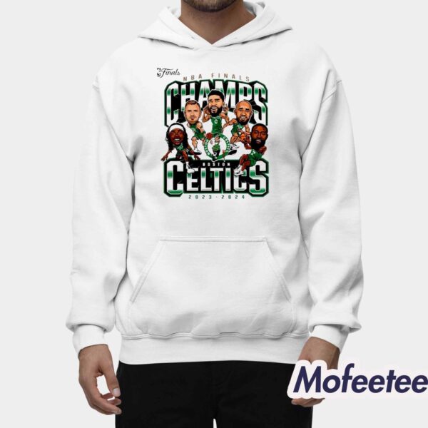 Celtics 2024 Finals Champions Pull Up Jumper Caricature Shirt