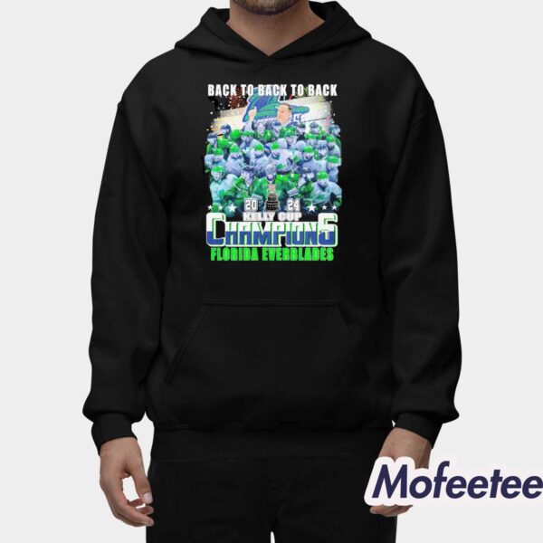 Everblades 2024 Kelly Cup Champions Back To Back Shirt