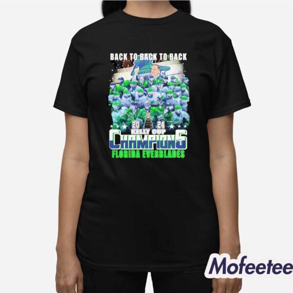 Everblades 2024 Kelly Cup Champions Back To Back Shirt