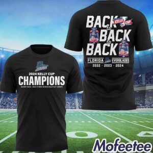 Everblades Back To Back To Back 2024 Kelly Cup Champions Shirt 1