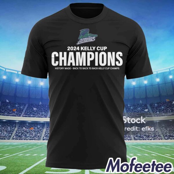 Everblades Back To Back To Back 2024 Kelly Cup Champions Shirt