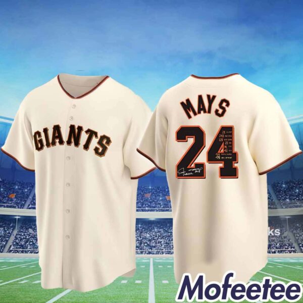 Giants Willie Mays 24 Baseball Jersey