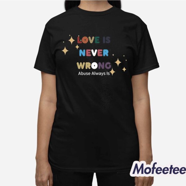 Love Is Never Wrong Abuse Always Is Shirt