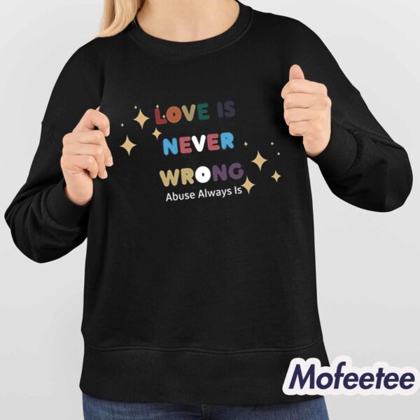 Love Is Never Wrong Abuse Always Is Shirt