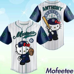 Mariners Special Hello Kitty Design Baseball Jersey 1